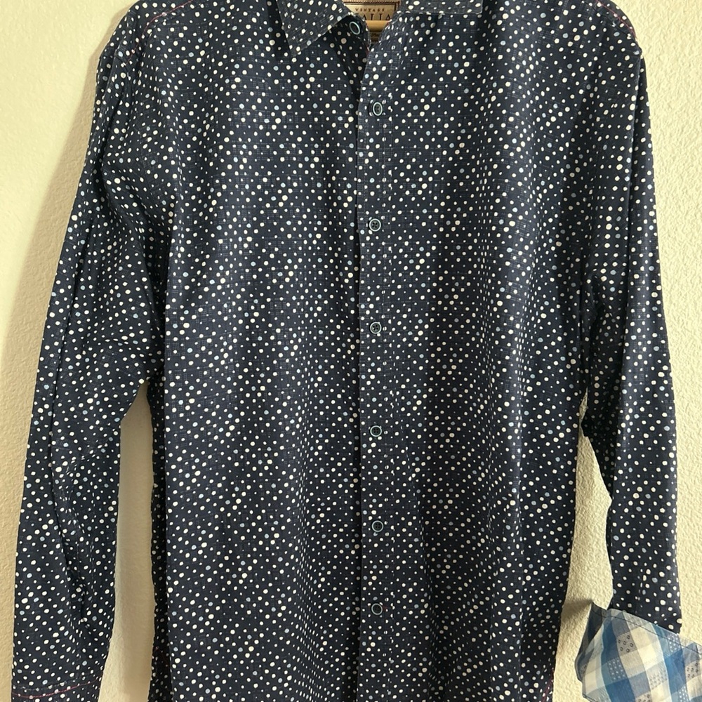 Italina Dark Blue and White Dotted Shirt